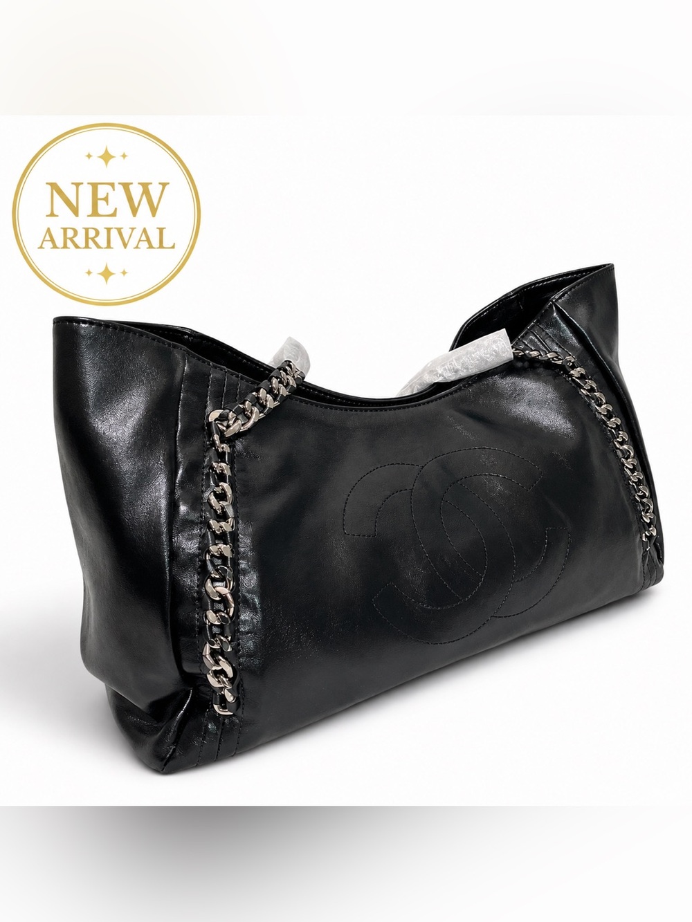 🖤 Women’s Black Chain-Trim Hobo / Shoulder Bag 🖤